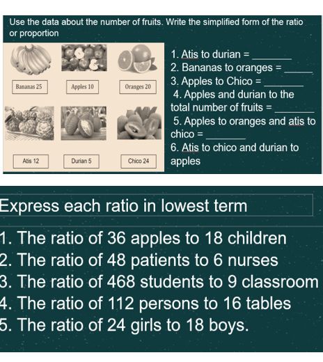 Use the data about the number of fruits. | StudyX