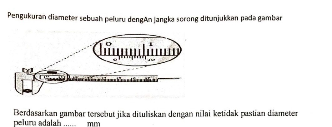 Pengukuran Rosa Pengukuran diameter sebuah peluru dengan | StudyX