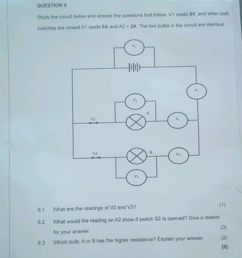 Study the circuit below and answer the | StudyX