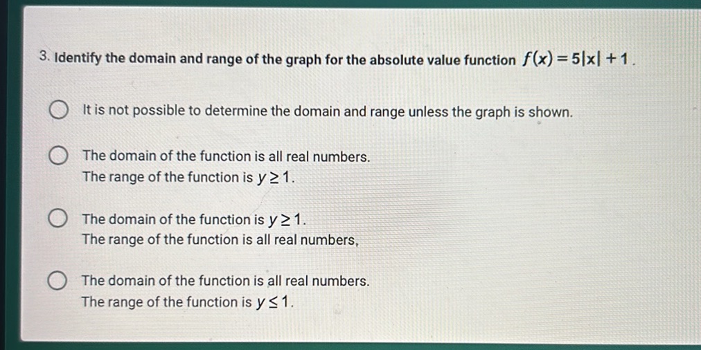 3. Identify the domain and range of the | StudyX