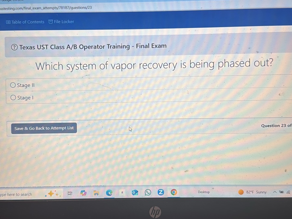 Which system of vapor recovery is being