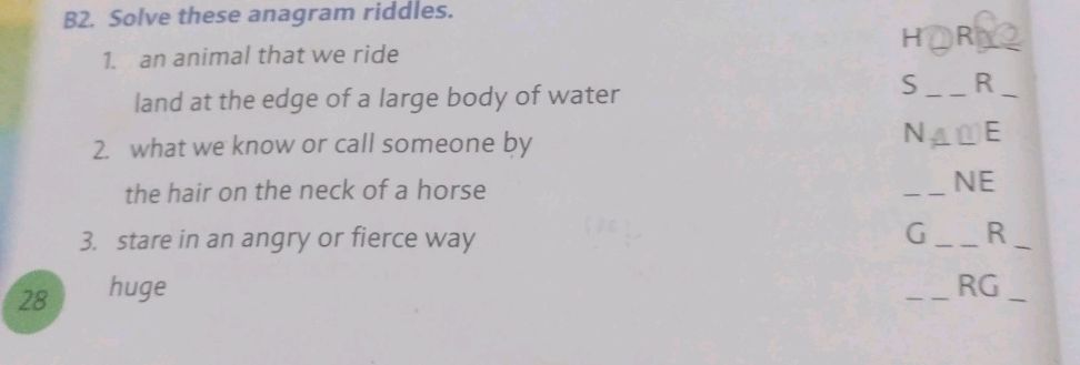 Anagram Riddles Uk B2. Solve these anagram riddles. 1. an | StudyX