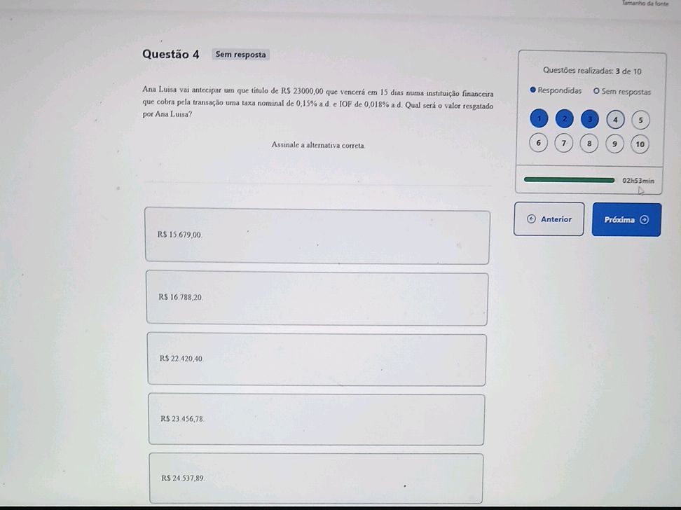 Questão 4 Ana Luisa vai antecipar um que | StudyX