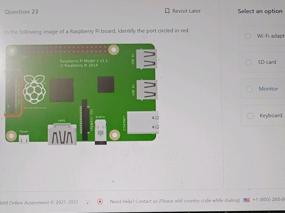 Identifying Raspberry Pi Question 23 In the following image of a | StudyX
