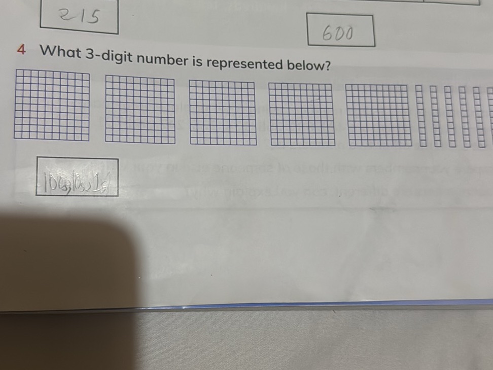 4. What 3-digit number is represented below? | StudyX