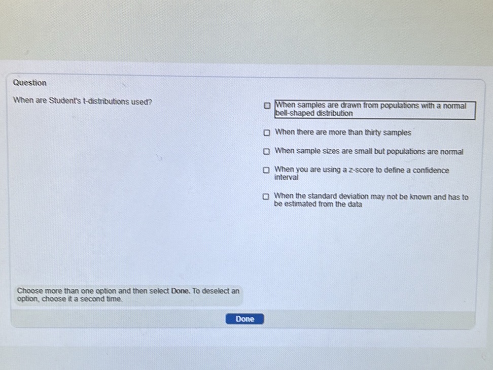 When are Student's t-distributions used? | StudyX