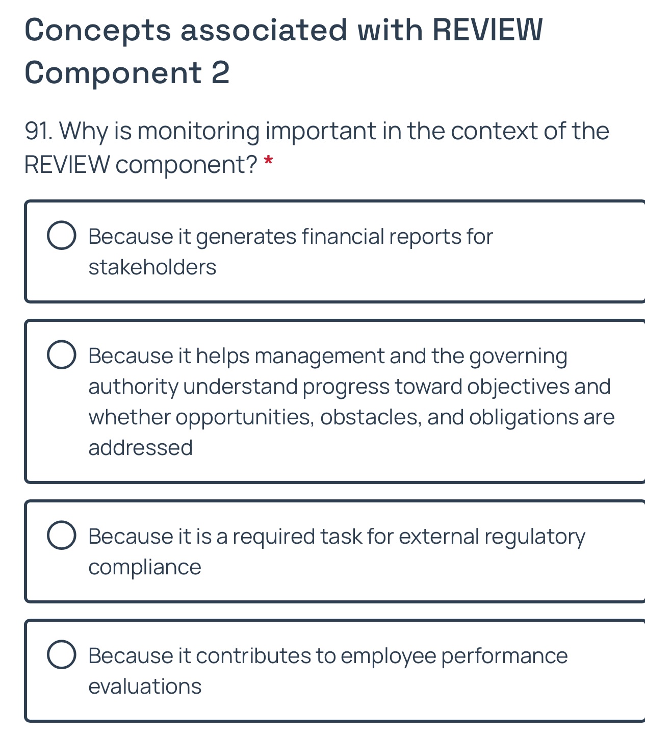 Key Review Components Concepts associated with REVIEW Component 2 | StudyX