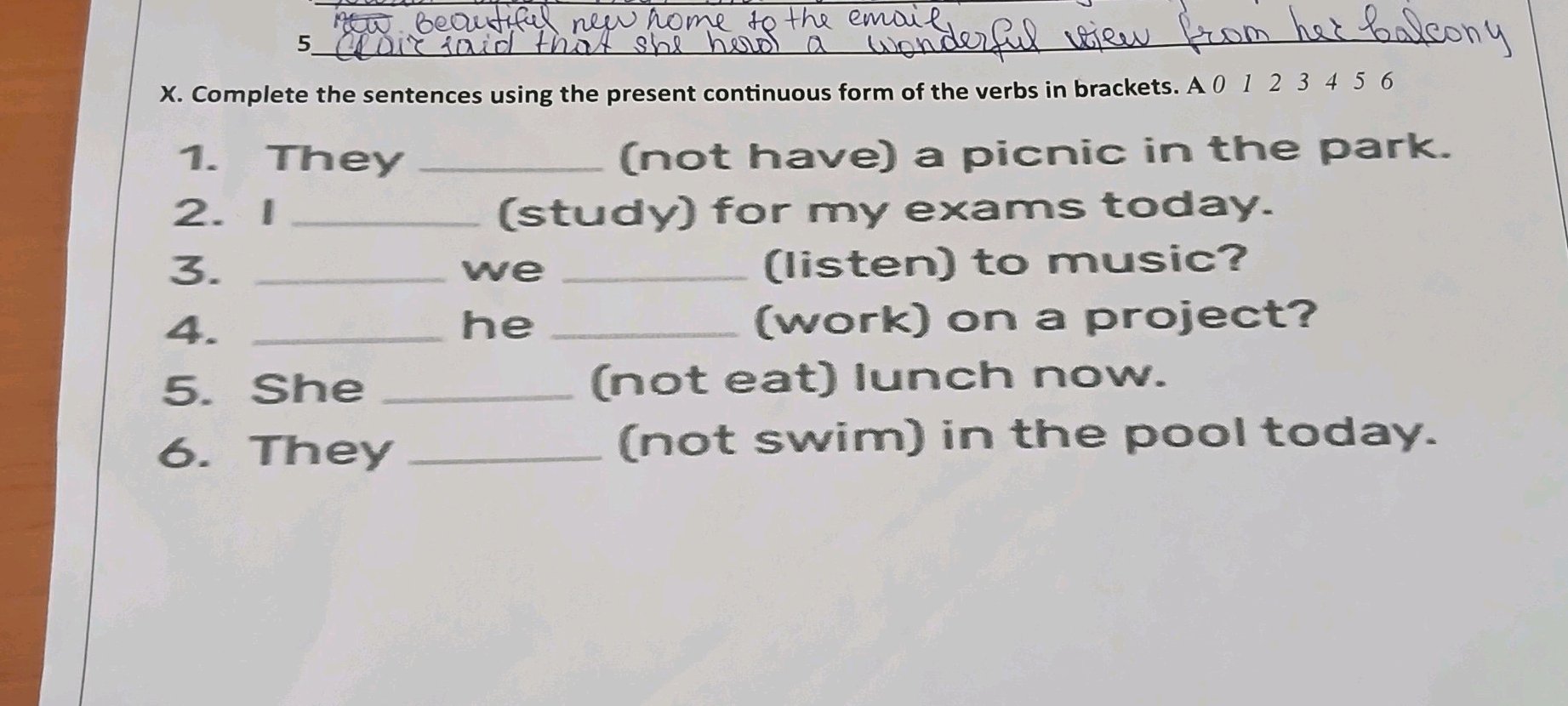 X. Complete the sentences using the present | StudyX