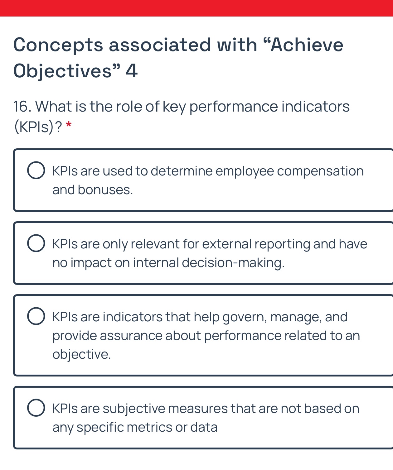 16. What is the role of key performance | StudyX