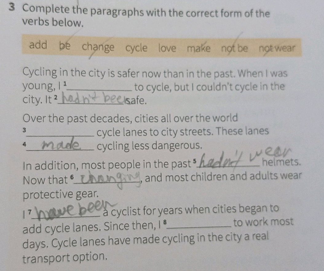 Complete the paragraphs with the correct | StudyX