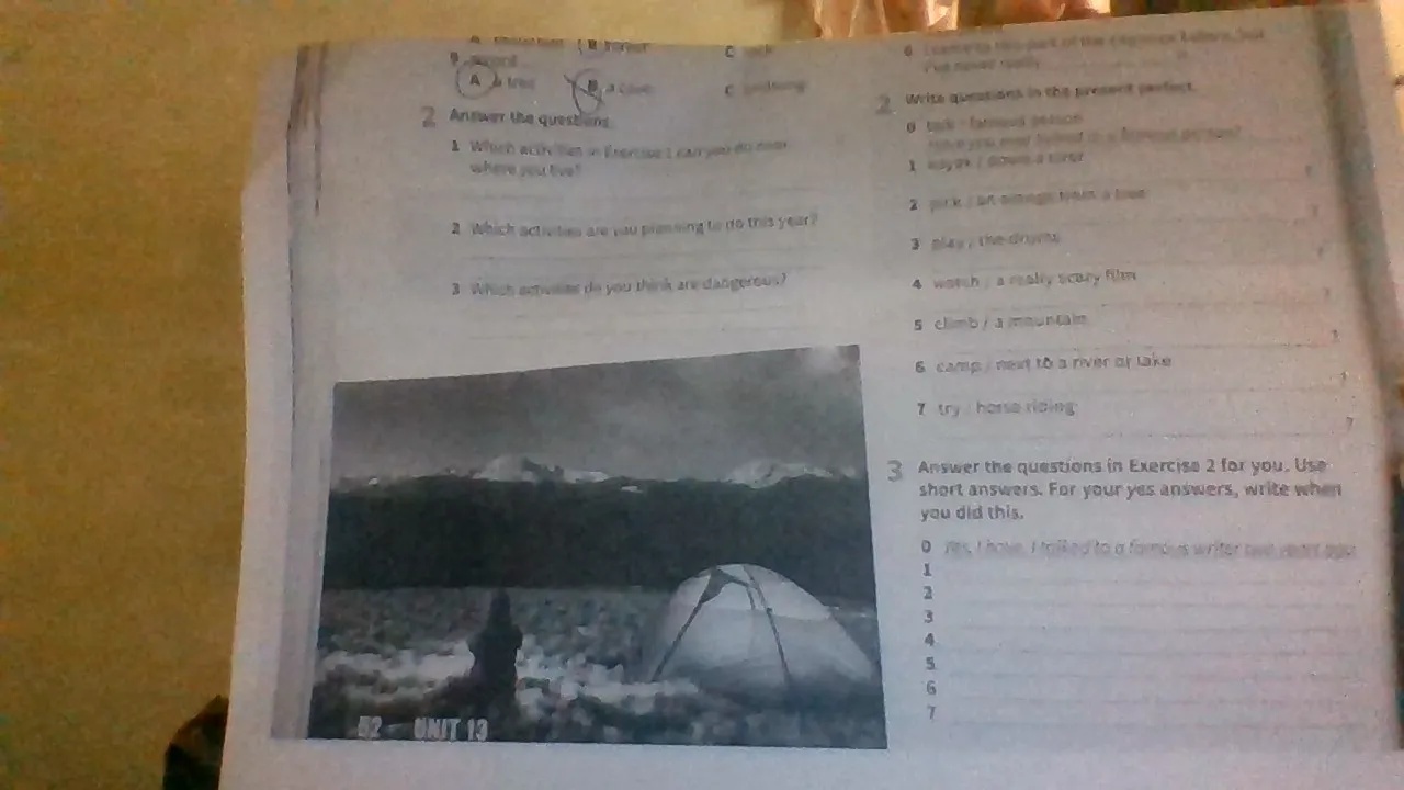 2 Answer the questions 1 Which activities in | StudyX