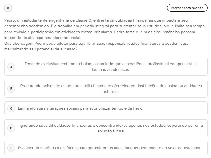 Pedro um estudante de engenharia de classe C