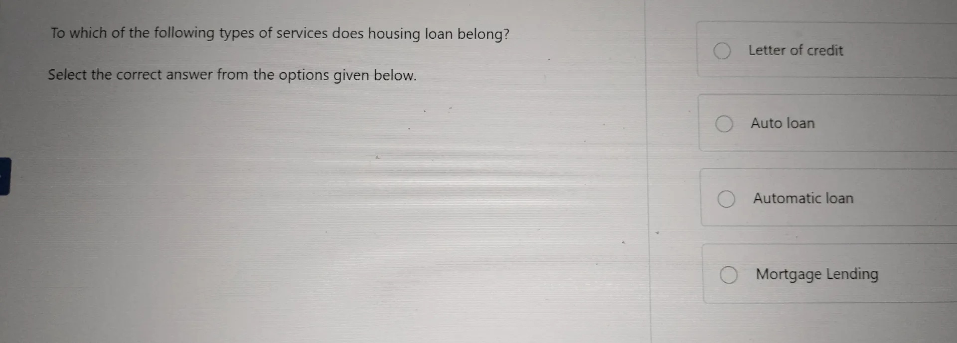 To which of the following types of services | StudyX