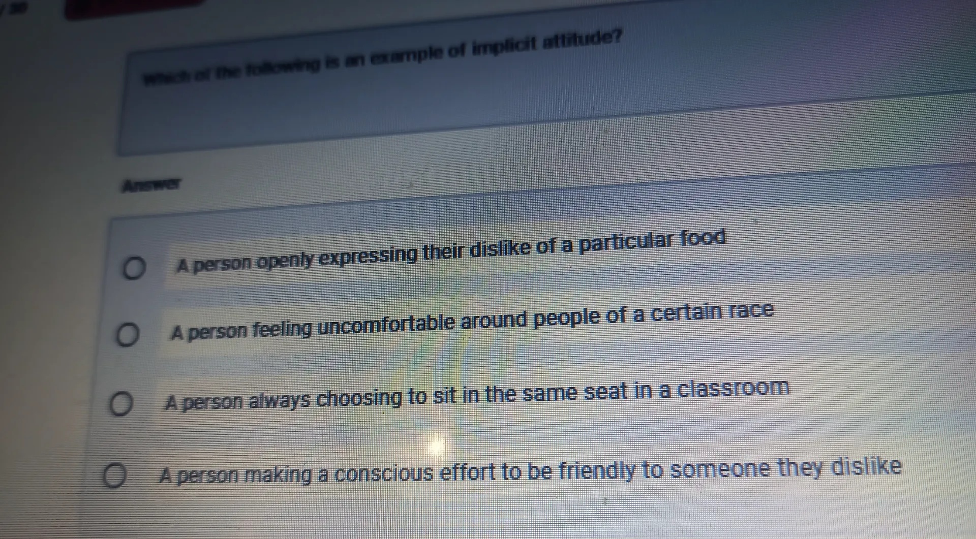 Which of the following is an example of