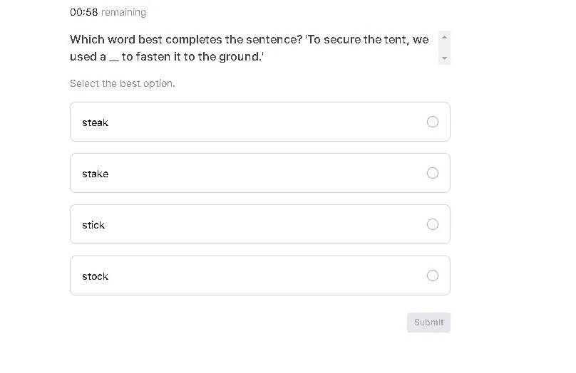 Which word best completes the sentence To | StudyX