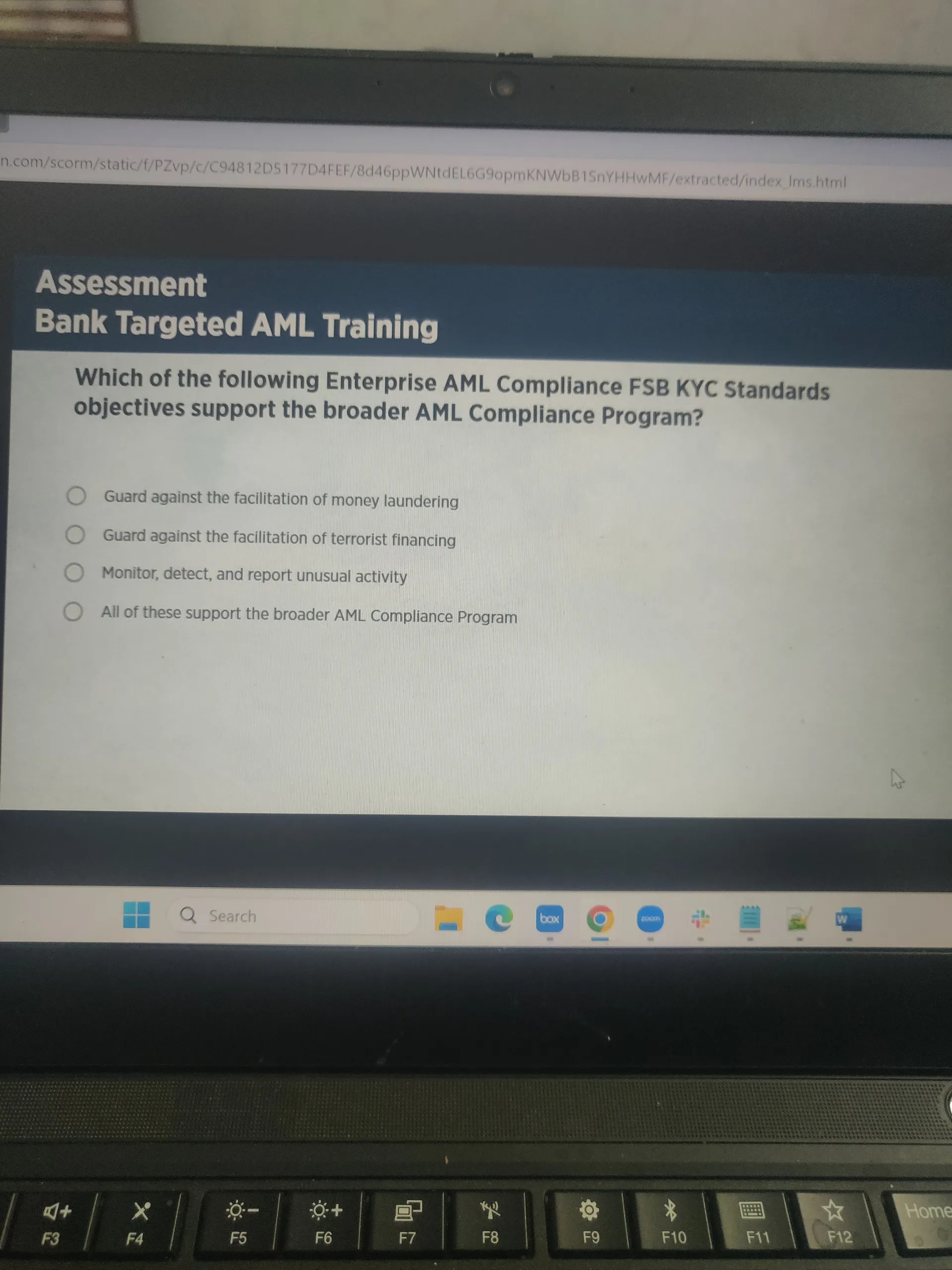 Which of the following Enterprise AML | StudyX