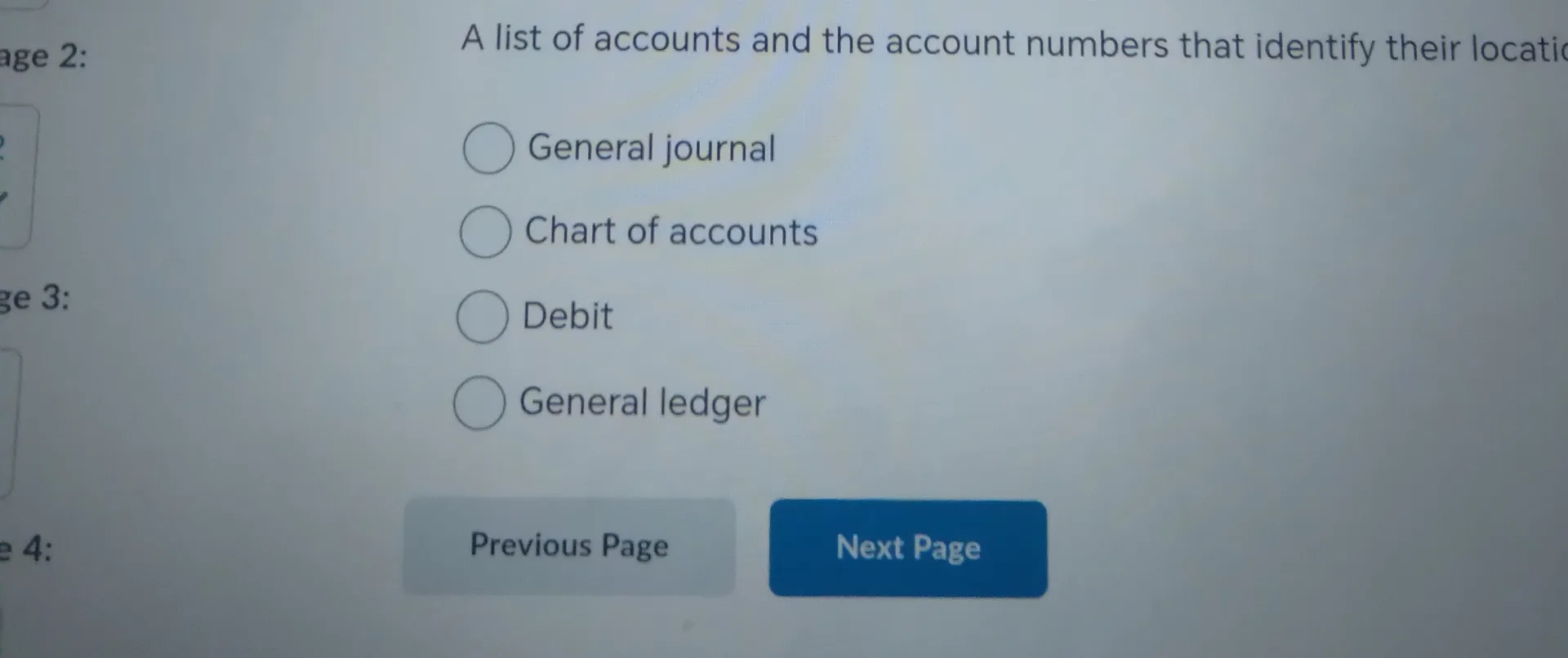 A list of accounts and the account numbers | StudyX