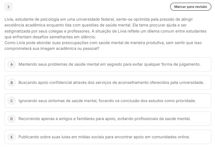Lvia estudante de psicologia em uma