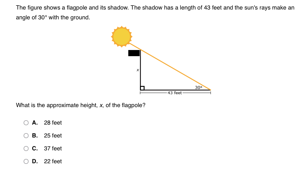 The figure shows a flagpole and its shadow | StudyX