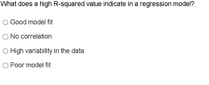 What does a high R-squared value indicate in | StudyX