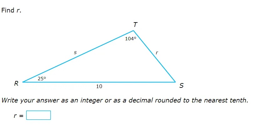 Right Angle Triangle Using R R Find r Diagram showing a triangle with | StudyX