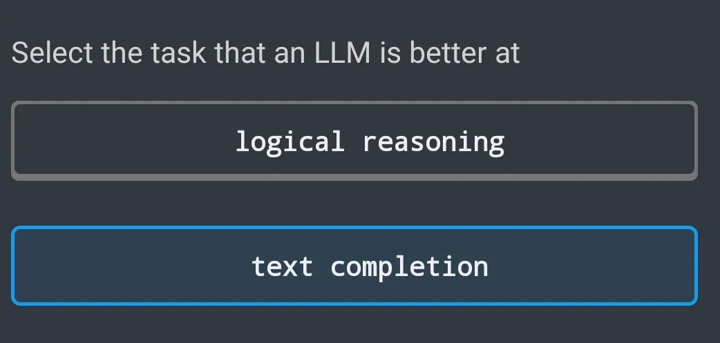 Select the task that an LLM is better at | StudyX