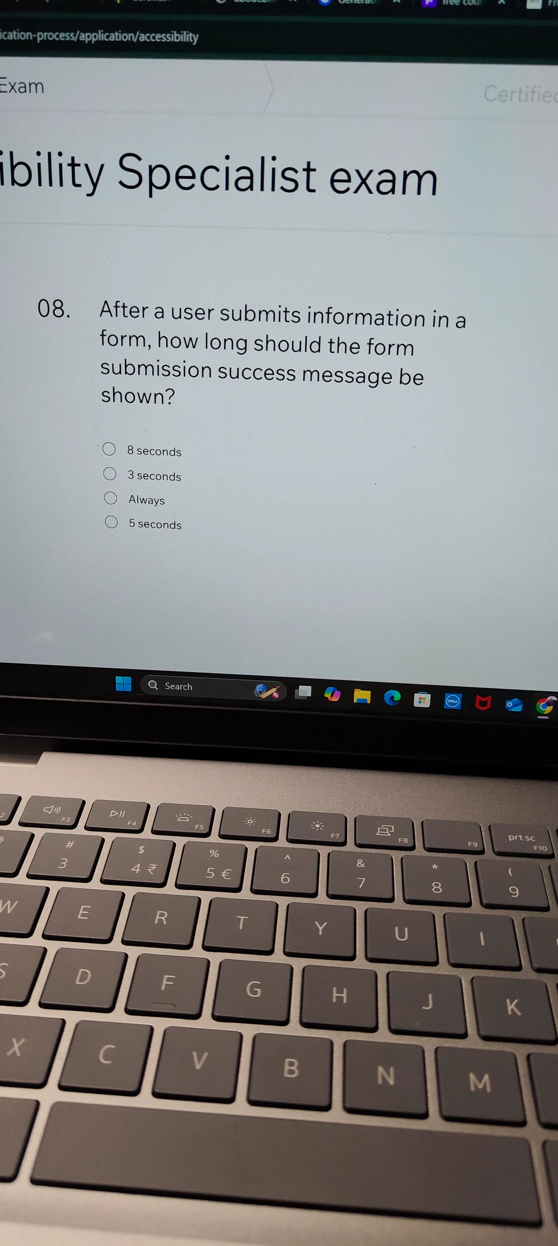 08 After a user submits information in a | StudyX