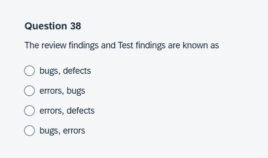 Question 38 The review findings and Test | StudyX