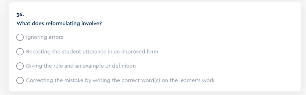 36 What does reformulating involve Ignoring