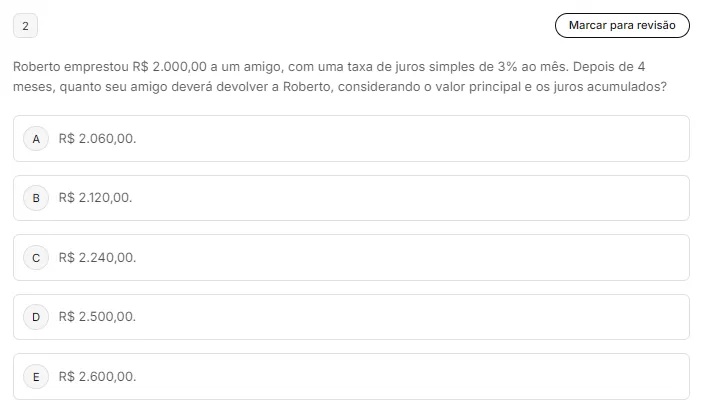 Roberto emprestou R 200000 a um amigo com | StudyX