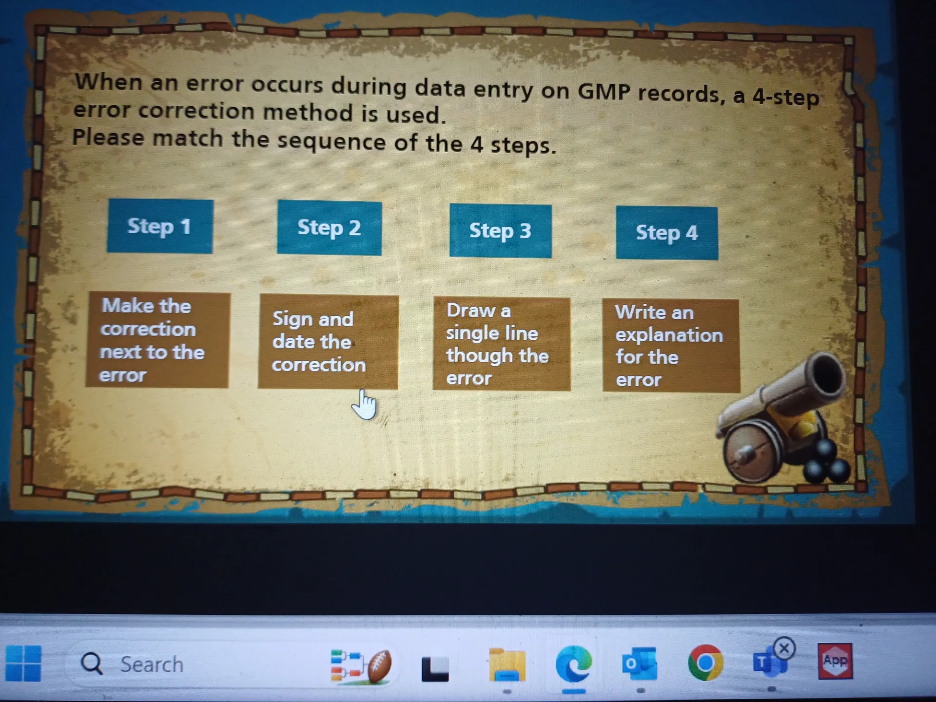 When an error occurs during data entry on | StudyX