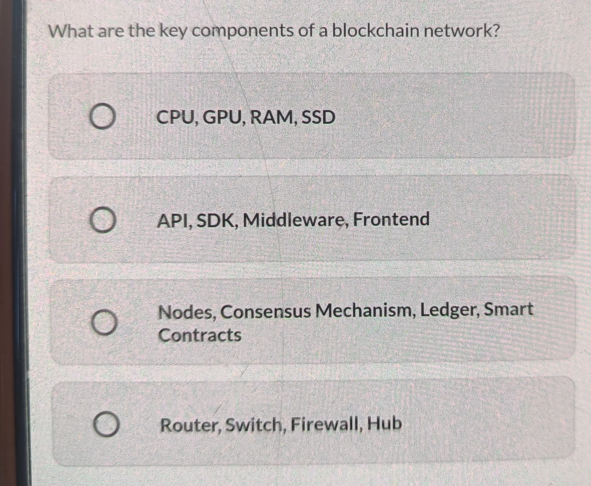 What are the key components of a blockchain | StudyX