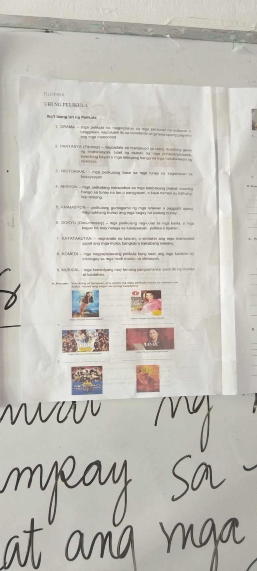 FILIPINO 6 URING PELIKULA Ibat ibang Uri ng