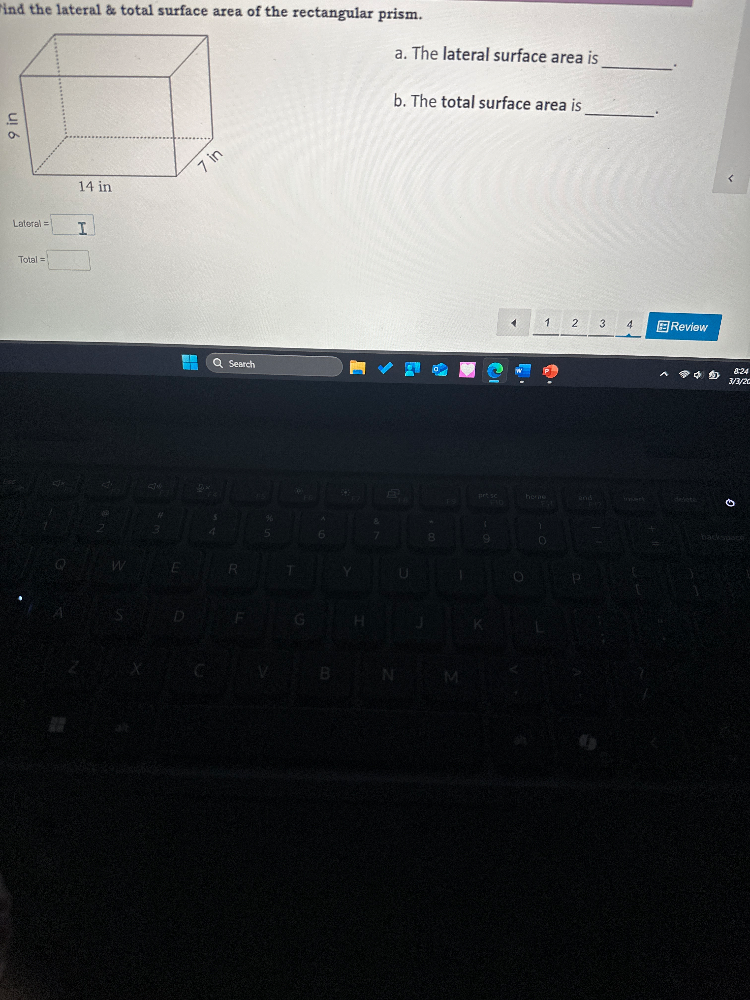 Find the lateral total surface area of the