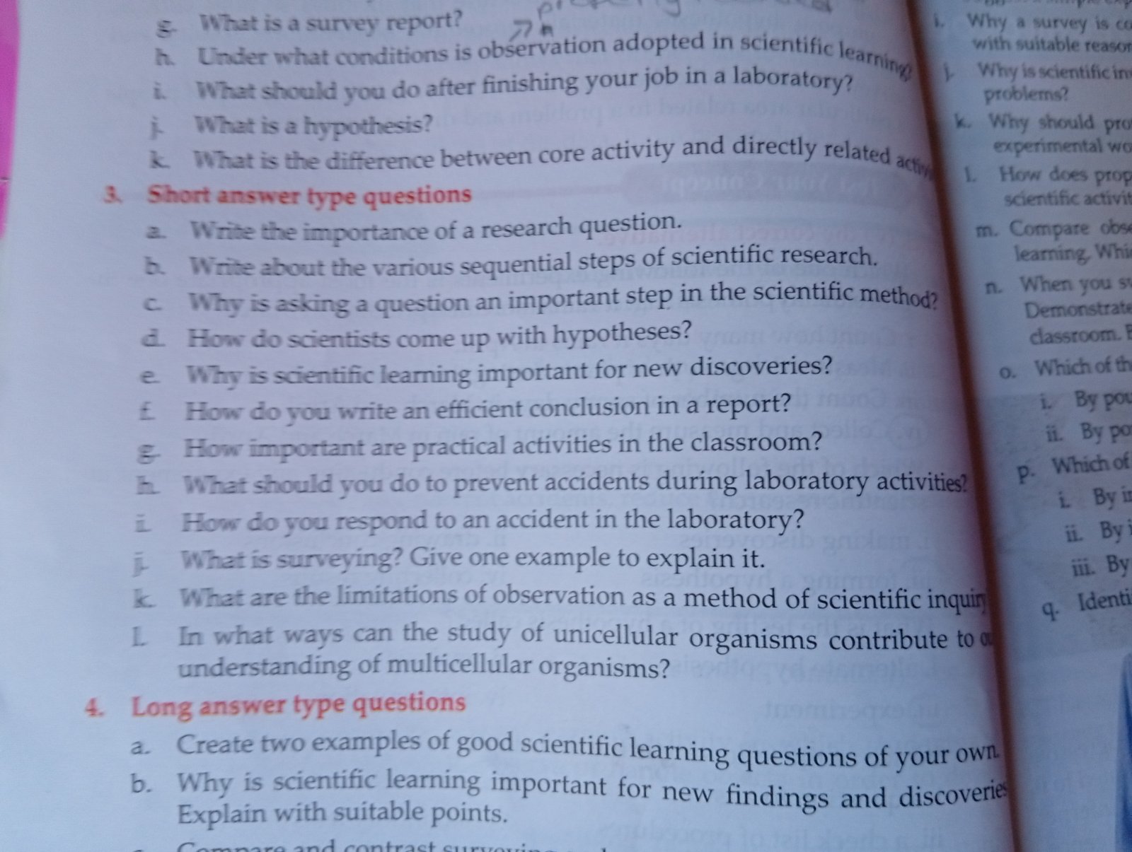 Short answer type questions a. Write the