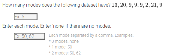 No Mode Examples How many modes does the following dataset