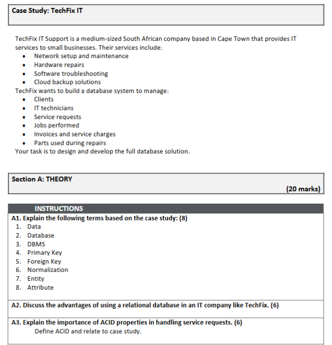 Case Study: TechFix IT TechFix IT Support is