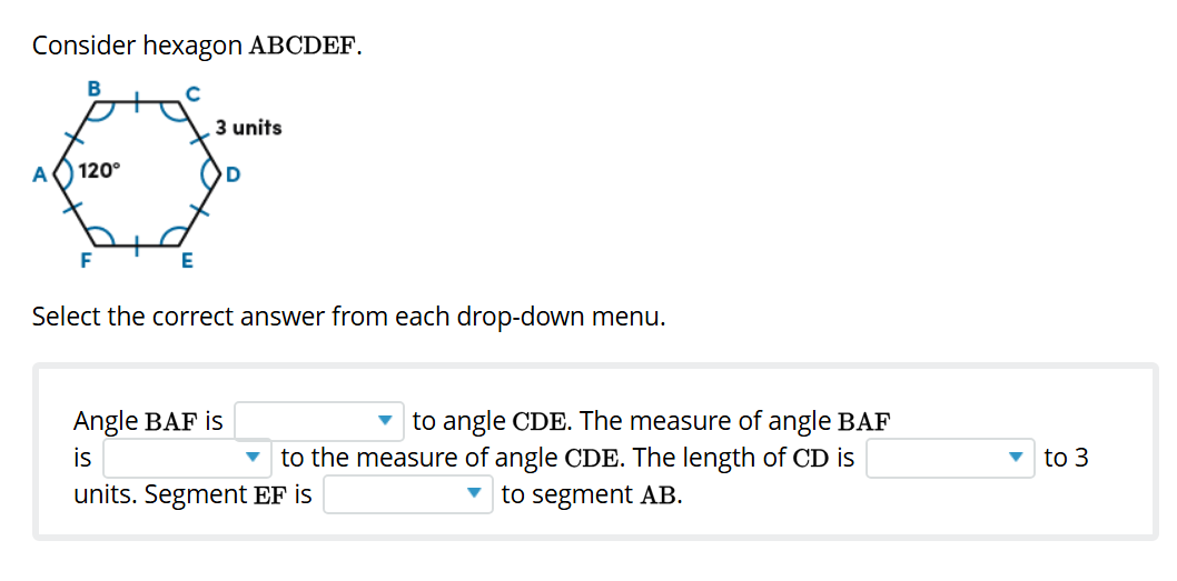 Consider hexagon ABCDEF. [Diagram of | StudyX