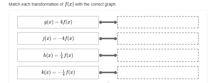 Match Transformations Match each transformation of $f(x)$ with the | StudyX