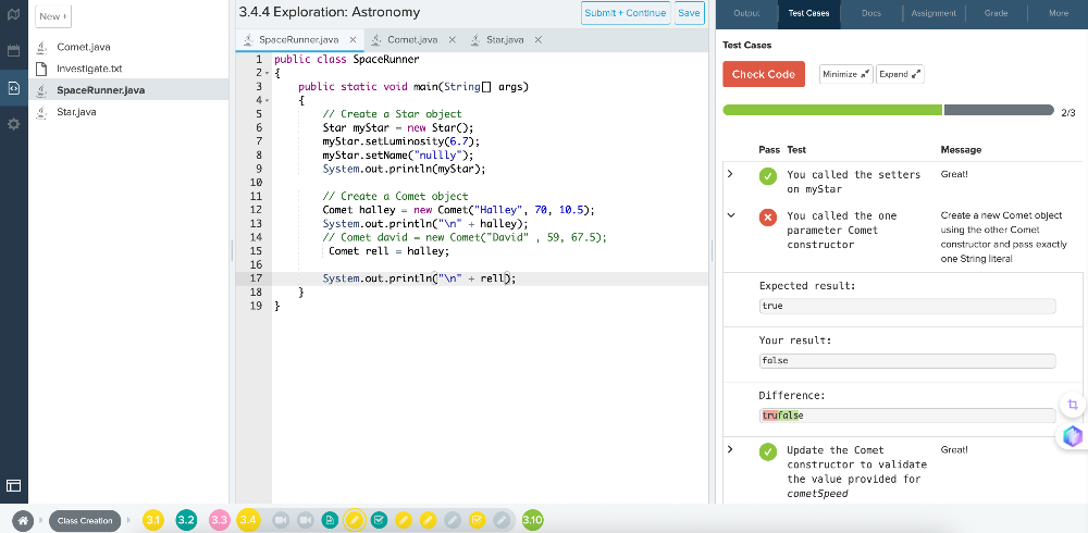 Analyze the provided Java code and the test | StudyX