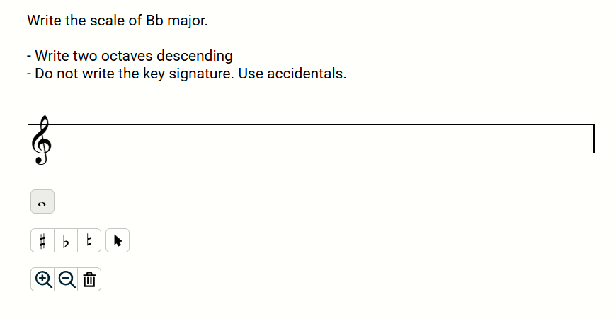 Write the scale of Bb major. - Write two | StudyX