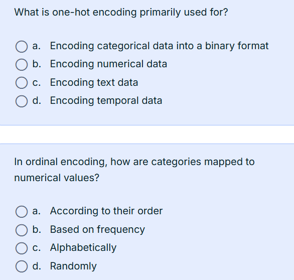 In ordinal encoding, how are categories | StudyX