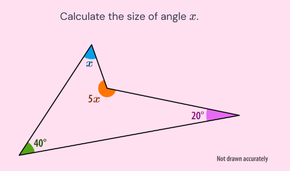 Calculate the size of angle x. [Image: A | StudyX