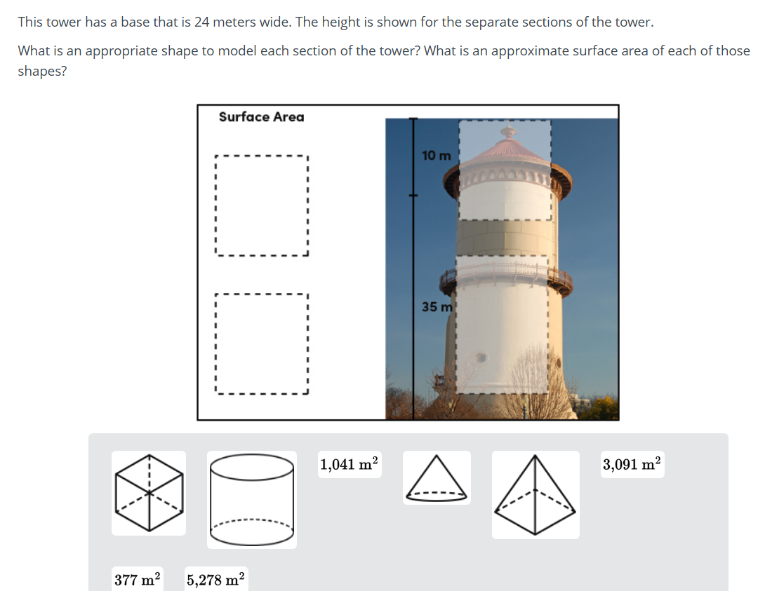 This tower has a base that is $24$ meters | StudyX
