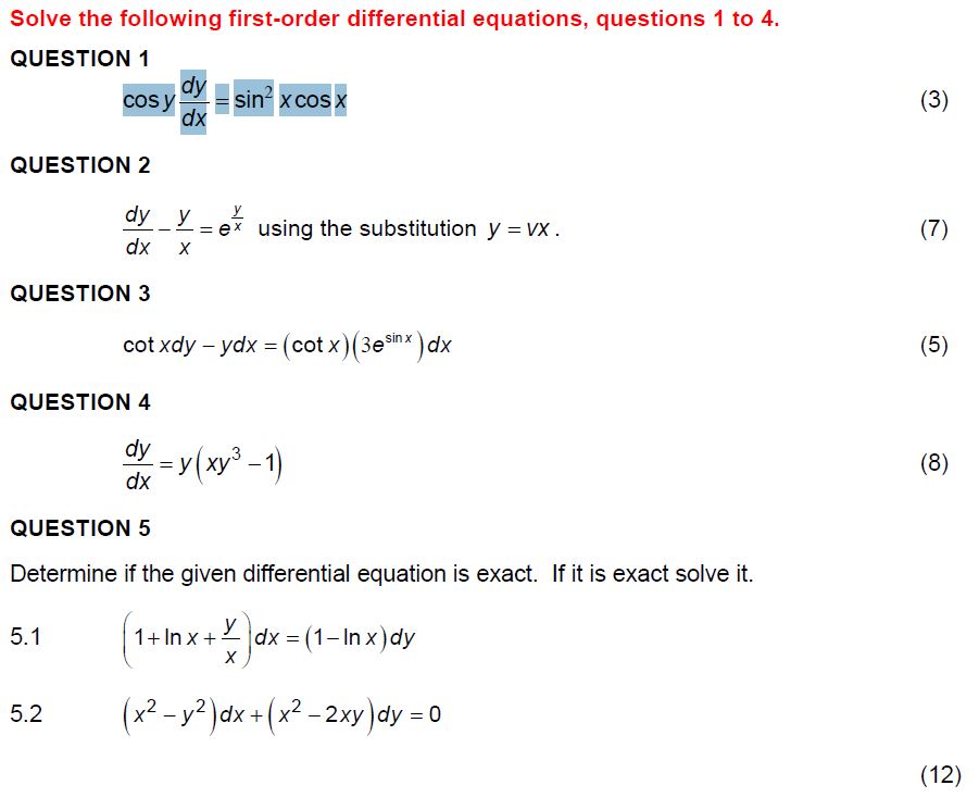 Solve the following first-order | StudyX