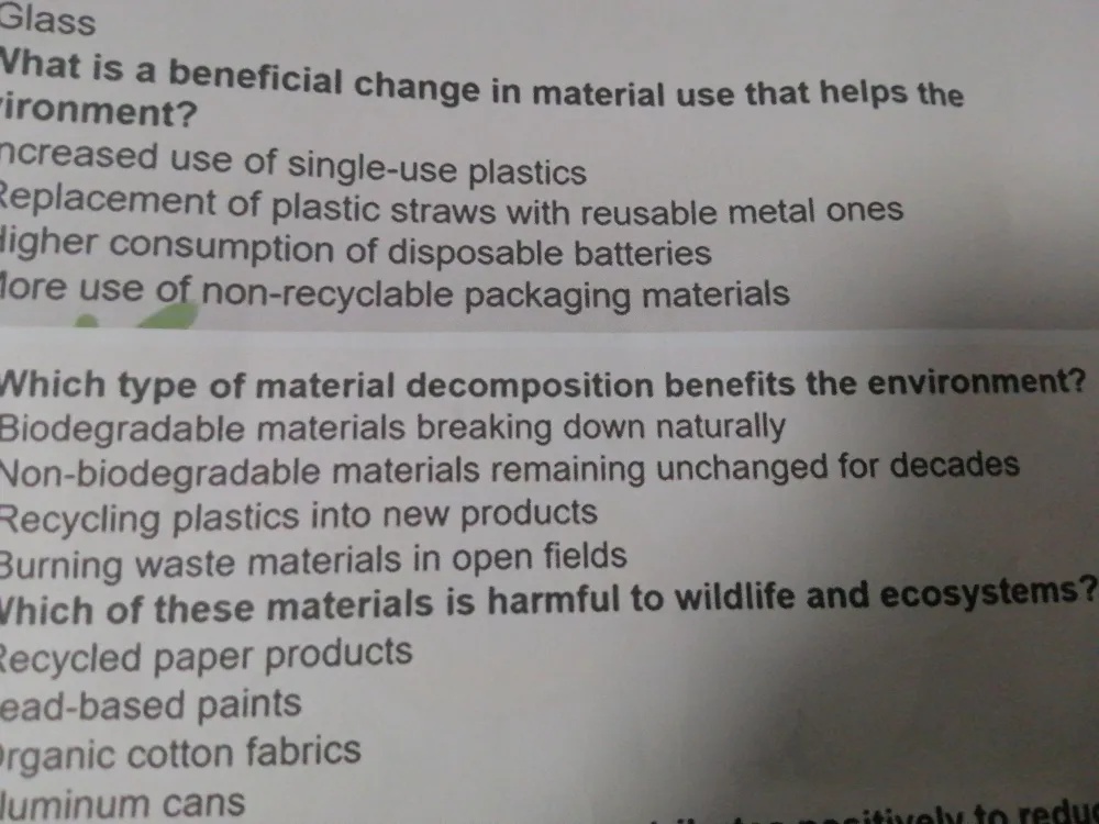 What is a beneficial change in material use