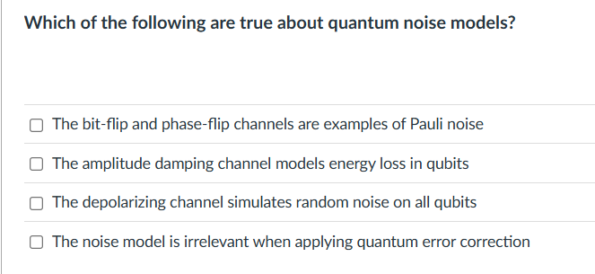 Which of the following are true about