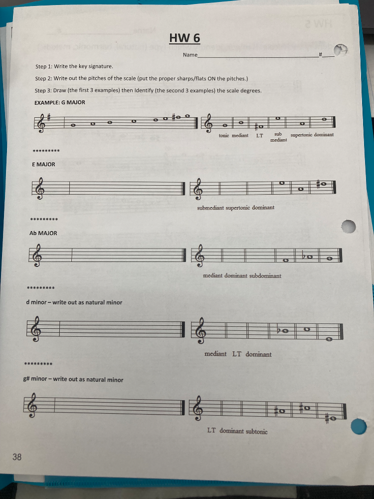 HW 6 Name Step 1: Write the key signature. | StudyX