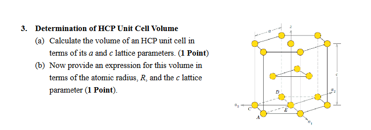 Determination of HCP Unit Cell Volume (a) | StudyX