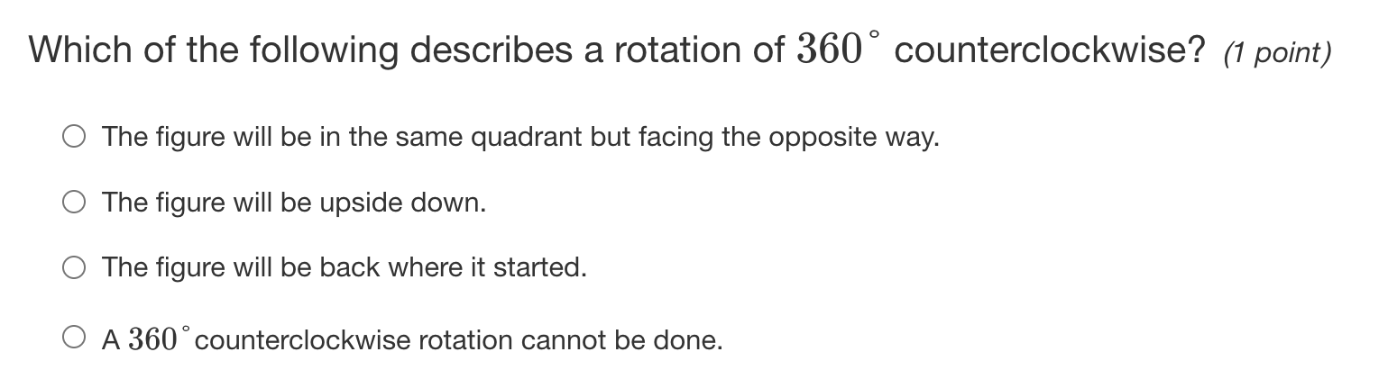 Which of the following describes a rotation | StudyX